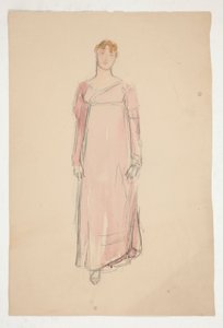 Szkic kobiety w różu - studium kostiumu do spektaklu? autorstwa Edwin Austin Abbey