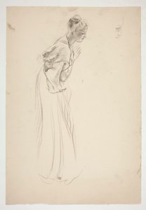 Szkic kobiety, pochylonej i modlącej się autorstwa Edwin Austin Abbey