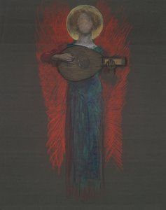 Studium, Anioł z instrumentem muzycznym autorstwa Edwin Austin Abbey