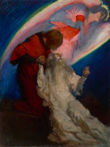 Studium dla Amfortas wydanej przez Galahada, w The Quest and Achievement of the Holy Graal, Book Delivery Room, Boston Public Library autorstwa Edwin Austin Abbey
