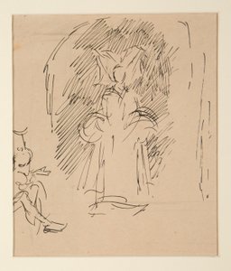Studium dla Kapłana i Wielkiej Pani (akwarela) autorstwa Edwin Austin Abbey