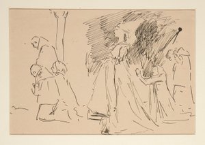 Studium dla Kapłana i Wielkiej Pani (akwarela) autorstwa Edwin Austin Abbey