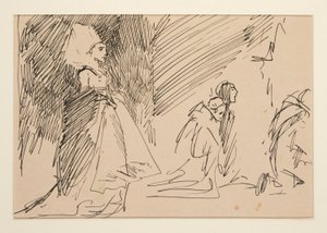 Studium dla Kapłana i Wielkiej Pani (akwarela) autorstwa Edwin Austin Abbey
