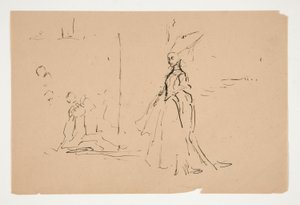 Studium dla Kapłana i Wielkiej Pani (akwarela) autorstwa Edwin Austin Abbey