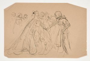 Study for The Quest of the Holy Graal (seria piętnastu obrazów dla Biblioteki Publicznej w Bostonie, ukończona w 1901) autorstwa Edwin Austin Abbey