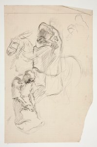 Study for The Quest of the Holy Graal (seria piętnastu obrazów dla Biblioteki Publicznej w Bostonie, ukończona w 1901) autorstwa Edwin Austin Abbey