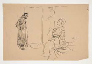 Studium do Szkarłatnej litery (obraz olejny) autorstwa Edwin Austin Abbey