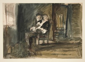 Studium do Szkarłatnej litery (obraz olejny) autorstwa Edwin Austin Abbey