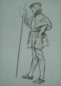 Studium do procesu królowej Katarzyny autorstwa Edwin Austin Abbey