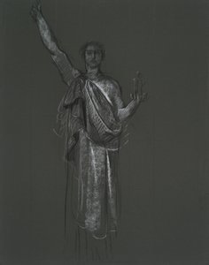 Studium alegorycznej figury sztuki, rondel w rotundzie gmachu kapitolu stanu Pensylwania, Harrisburg, 1902-1911 autorstwa Edwin Austin Abbey