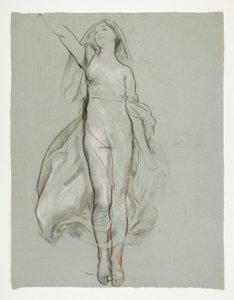 Studium dla postaci centralnej w autorstwa Edwin Austin Abbey