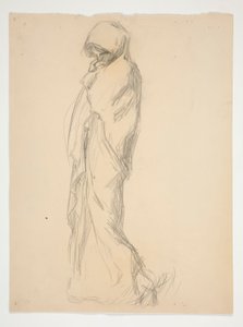 Studium dla figury 11 pm(?) in autorstwa Edwin Austin Abbey