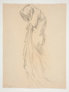 Studium dla cyfry 12 północy w autorstwa Edwin Austin Abbey
