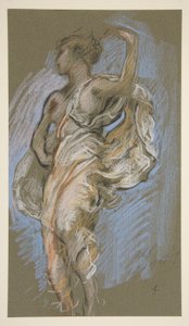 Studium dla figury godziny 16 w autorstwa Edwin Austin Abbey