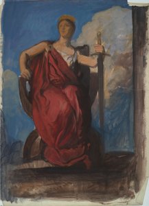Studium dla postaci Geniusza Pensylwanii w autorstwa Edwin Austin Abbey
