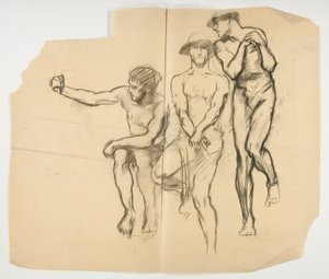 Studium dla kuźni Wulkana; Trzech górników – hutników autorstwa Edwin Austin Abbey