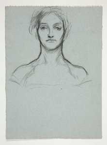 Studium na pastel (.2228): Portret młodej kobiety autorstwa Edwin Austin Abbey