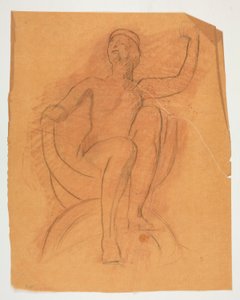 Studium dla postaci Geniusza Stanu w autorstwa Edwin Austin Abbey