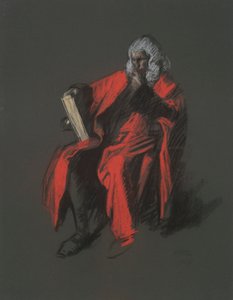 Studium postaci Prezesa Sądu Najwyższego Thomasa McKeana, in autorstwa Edwin Austin Abbey