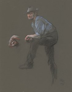 Studium postaci robotnika w autorstwa Edwin Austin Abbey