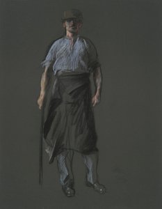 Studium postaci robotnika, w autorstwa Edwin Austin Abbey