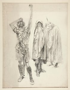 Studium dla niezidentyfikowanej sztuki Szekspira autorstwa Edwin Austin Abbey