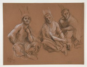 Badanie 3 Indian za autorstwa Edwin Austin Abbey