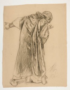 Studium Sir Galahada do jednego z malowideł ściennych z The Quest of the Holy Graal (seria piętnastu obrazów dla Biblioteki Publicznej w Bostonie, ukończona w 1901) autorstwa Edwin Austin Abbey