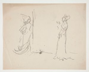 Studium dwóch postaci z Miłości autorstwa Edwin Austin Abbey