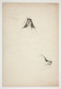 Studium dwóch głów, Jaquenetta, z Love autorstwa Edwin Austin Abbey