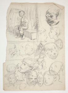 Studium chłopca, studium twarzy autorstwa Edwin Austin Abbey