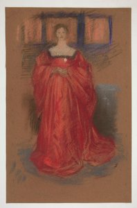 Studium kobiety w stroju renesansowym - (niezidentyfikowana ilustracja do sztuki Szekspira?) autorstwa Edwin Austin Abbey