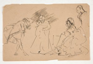 Prawdopodobnie studium XVIII-wiecznej sceny autorstwa Edwin Austin Abbey