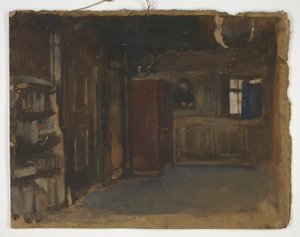 Studium wnętrza autorstwa Edwin Austin Abbey