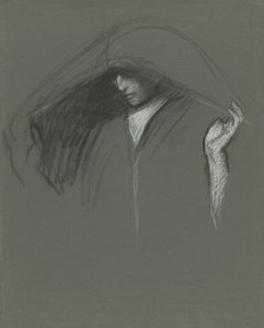Studium drapowanej głowy autorstwa Edwin Austin Abbey