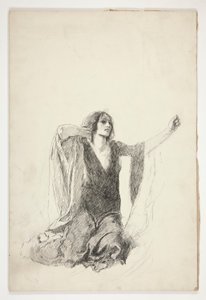 Studium klęczącej kobiety, prawdopodobnie studium Julii w scenie nagrobnej, autorstwa Edwin Austin Abbey