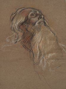 Studium głowy króla Amfortasa, dla autorstwa Edwin Austin Abbey