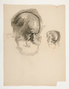 Studium głowy starego brodatego mężczyzny dla króla Artura autorstwa Edwin Austin Abbey