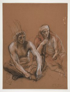 Studium dwóch Indian za autorstwa Edwin Austin Abbey