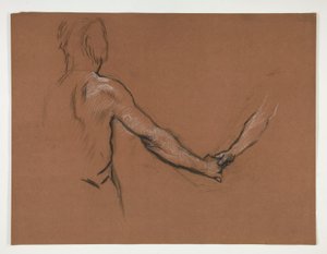 Studium dwóch postaci ściskających sobie ręce w autorstwa Edwin Austin Abbey