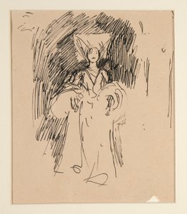 Studium kobiety w średniowiecznym stroju dla autorstwa Edwin Austin Abbey