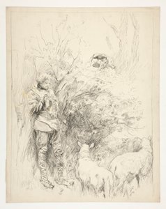 Pieśń Żonkila. Pasterz i głupiec autorstwa Edwin Austin Abbey
