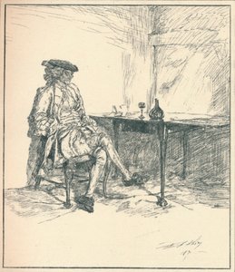 Litera. Niepublikowany rysunek piórkiem, 1890, 1923 autorstwa Edwin Austin Abbey