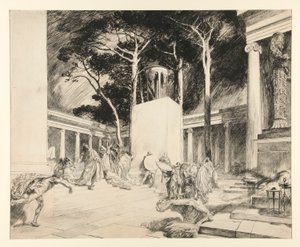 Wyrocznia Defied, Akt III, Scena II, Zima autorstwa Edwin Austin Abbey