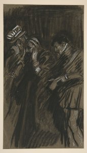 Trzech mężczyzn, studium do Poskromienia złośnicy (?) autorstwa Edwin Austin Abbey