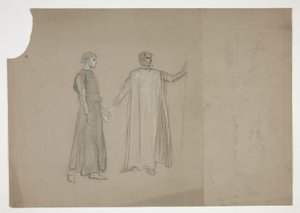 Dwie liczby: wczesne studium dla autorstwa Edwin Austin Abbey