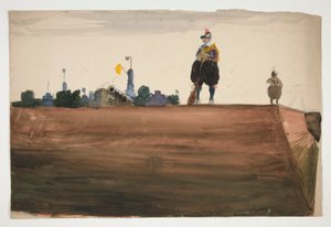 Dwóch wartowników na murach twierdzy autorstwa Edwin Austin Abbey