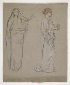 Dwie kobiety: nauka dla autorstwa Edwin Austin Abbey