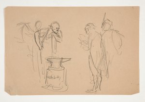Niezidentyfikowana ilustracja dla Olivera Goldsmitha autorstwa Edwin Austin Abbey