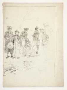 Ilustracja bez tytułu do Olivera Goldsmitha autorstwa Edwin Austin Abbey